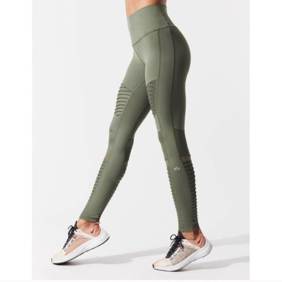 ALO Yoga Pants - NWT Alo Yoga Moto High Waist Leggings Laurel Blue